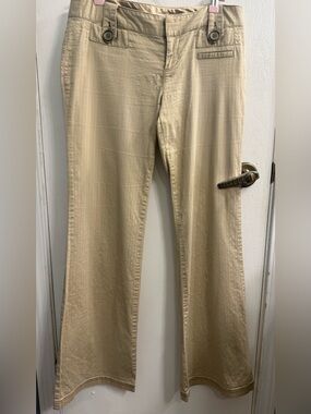 DKNY Light Beige Flare Wide-Leg Jeans